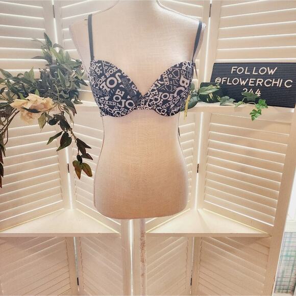JOE BOXER NEW BLACK/WHITE BRA SIZE 34C - Picture 1 of 5